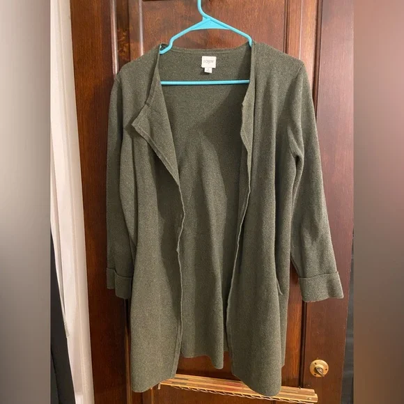 J. Crew Factory Olive Green Vanessa Cardigan - Picture 3 of 4